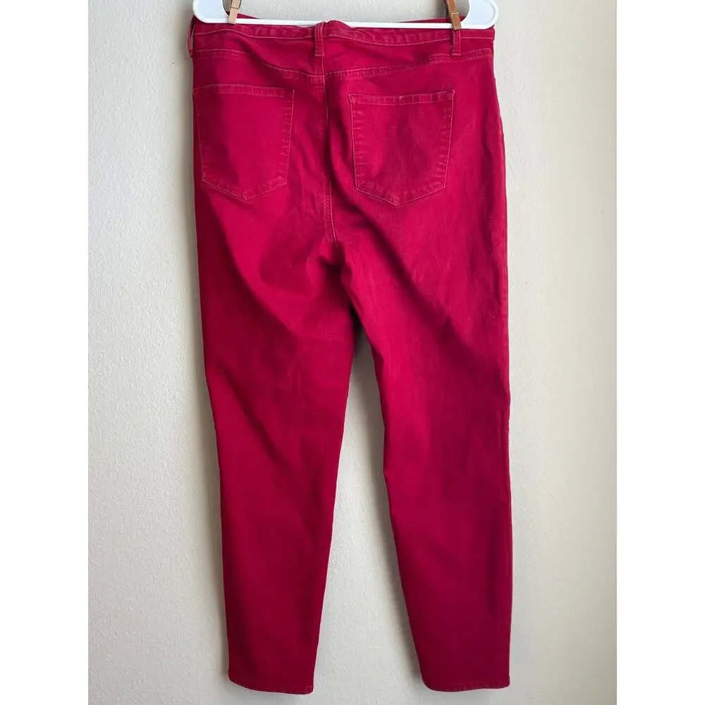 Talbots Size 16 Flawless Five Pocket High Rise Red Ankle Leggings XL